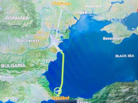 004 Flight avoid flying over Ukrainian airspace